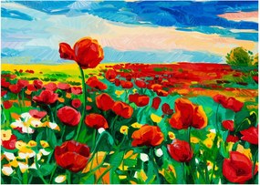 Tablou - Câmp cu maci (70x50 cm)