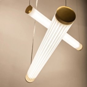 Lustra LED smart cu telecomanda COMO alama periata