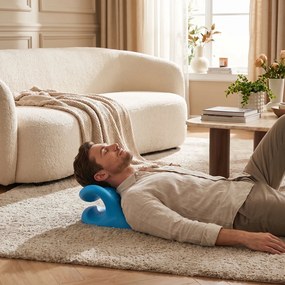 Dispozitiv tractiune cervicala memory foam pentru gat si postura, Alb