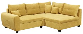 Coltar extensibil Magical, 3 locuri, material textil, galben mustar