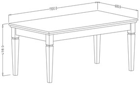 Masă de cafea- Typ 99 (alb + arin + stejar lefkas). 1030238