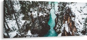 Tablou - râul de munte iarna (120x50 cm)