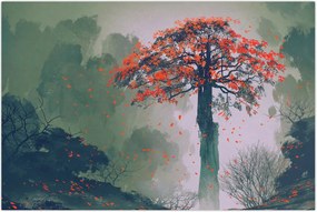Tablou - Copacul roșu singuratic (90x60 cm)