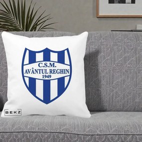 Perna Personalizata CSM Avantul Reghin 1949, 40x40 cm, Alba Mata, Husa Detasabila, Perna Inclusa, BEKZ®