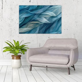 Tablou - Undele albastre și albe (90x60 cm)