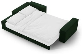 Colțar verde închis extensibil/cu spațiu de depozitare cu tapițerie din catifea (cu colț pe partea stângă /cu șezlong) Jodie – Micadoni