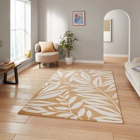 Covor galben ocru 80x150 cm Sorral Leaves – Catherine Lansfield