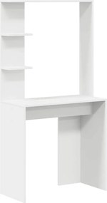 vidaXL Birou cu raft Alb 78,5 x 37 x 154,5 cm Lemn compozit