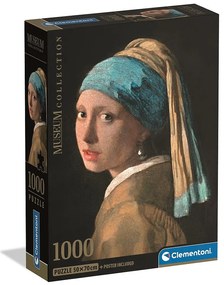 Artă Girl with a Pearl Earring Puzzle Clementoni Compact de 1000 de piese