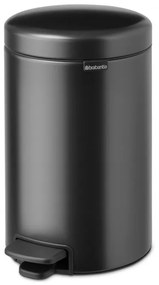 Cos de gunoi cu pedala Brabantia NewIcon 1008842, 12 L, Inchidere lina, Baza antiderapanta, Gri inchis