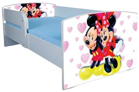 Pat Mickey Si Minnie Copii 2-6 Ani Cu Saltea SafeNest 130x60 Cm, Fara Sertar Ptv3413