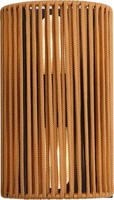 Lampă de perete Japandi portocalie cu negru și frânghie IP44 - Jayla