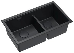 Chiuveta compozit sub blat Quadron Logan 120 negru pure carbon 76x45 cm