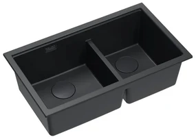 Chiuveta compozit sub blat Quadron Logan 120 negru pure carbon 76x45 cm