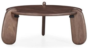 Măsuță de cafea maro închis rotundă din lemn de mango ø 80 cm Tamira – MOME