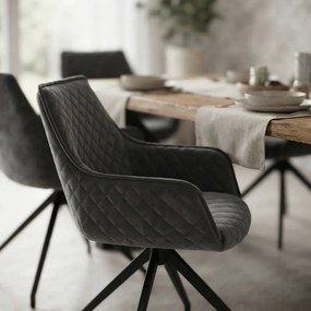 Scaun rotativ pentru living din catifea BUC 0223 gri