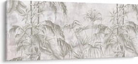 Tablou - Plante tropicale pe perete gri (120x50 cm)