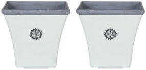 Set 2 buc Ghiveci de flori 31 cm Elat (alb). 1075026