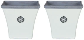 Set 2 buc Ghiveci de flori 31 cm Elat (alb). 1075026