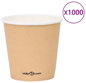 Pahare de cafea de hartie, 1000 buc., maro, 120 ml 1000, Maro, 120 ml
