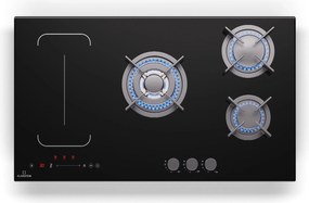 Klarstein MultiChef 5, plită cu inducție și gaz, 5 zone de gătit, 3 arzătoare cu gaz, 2 plite cu inducție, FlexZone