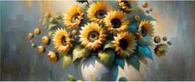 Tablou – Vază cu floarea-soarelui (120x50 cm)
