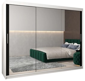 Dulap de haine 250 cm Toki 3 (alb mat + negru mat). 1065112