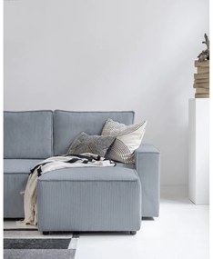 Colțar gri deschis extensibil cu tapițerie din catifea reiată (cu colț variabil) Brave Dave – Miuform