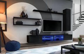Mobilier living Shelly 27 ZZ SW M4 (negru mat + negru lucios + negru mat). 1024213