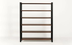 Bibliotecă lemn masiv Steekla, 152 × 39 × 183 cm - Nuc