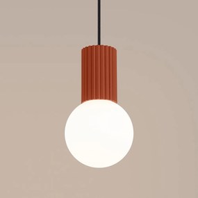 Lustră portocalie cu abajur din sticlă ø 12 cm Orbital – Sollux