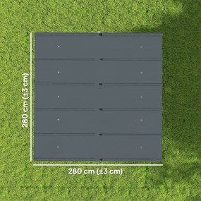 Outsunny Pânză de acoperiș pentru pergolă Prelată pentru pergolă retractabilă 300 x 300 cm, Poliester 180 g/m², Anti-UV 30+, Gri închis | Aosom Romania