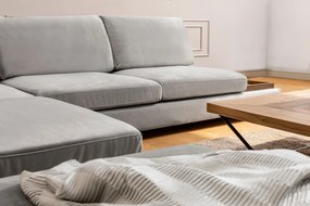 Canapea de colț Tulip Corner Left With Pouf - Light Grey