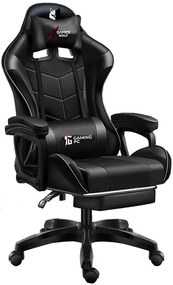 JAKS SCAUN GAMING REGLABIL ECO PIELE NEGRU FG-02