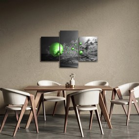 Tabloul bilelor verzi abstracte (90x60 cm)