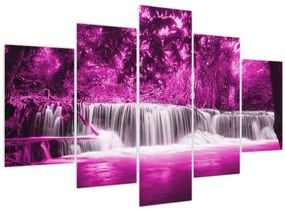 Tablou - Cascadă, violet (150x105 cm)