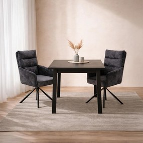 Set - 2 scaune de dining rotative AVENBERG TESSA Gri închis