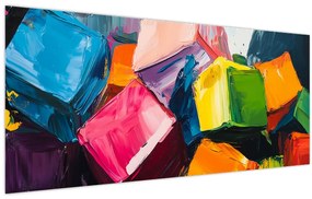 Tablou - Cuburi colorate (120x50 cm)