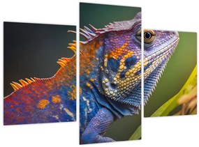 Tablou - Iguana colorată (90x60 cm)