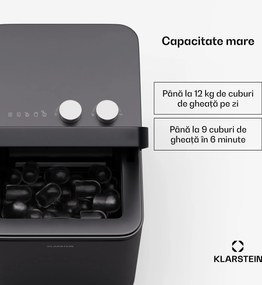 Klarstein Aparat pentru cuburi de gheata IceCraft, 2 moduri, 1,3 l apa rece, curățare automata, 12 kg/24 h