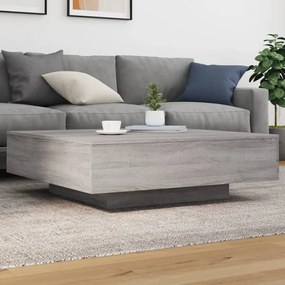 vidaXL Măsuță de cafea cu lumini LED, gri sonoma, 100x100x31 cm