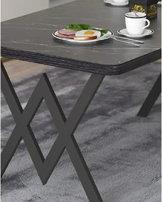 Masa bucatarie texturata, Negru, 110x70x75 cm, A0025