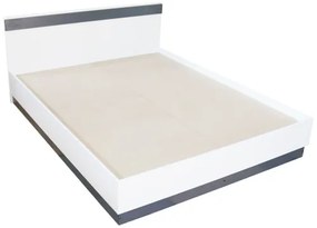 Pat Verona pentru saltea 160x200 cm, Alb cu Gri