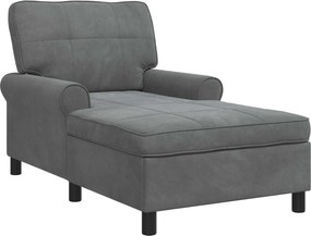 vidaXL șezlong de relaxare Gri închis 91 x 157 x 91 cm Catifea