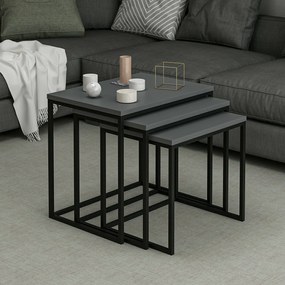 Masuta de cafea set (3 bucăți) Evia - Anthracite