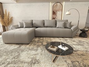 Colțar extensibil dumonde cu ladă de depozitare si sezut confortabil din spuma high-density, Berlin XL Enjoy Grey 350x185 cm