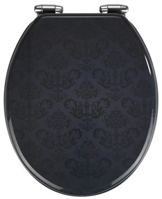 Capac WC cu închidere lentă Wenko Bellevue, 42,5 x 35,5 cm, gri închis