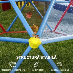 Outsunny Cadru de catarat, Jungle Gym, Turn geometric de catarat in aer liber cu rama din otel rezistenta la rugina | Aosom Romania
