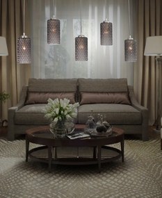 Lustra moderna cu 5 pendule design italian 10000 fumuriu