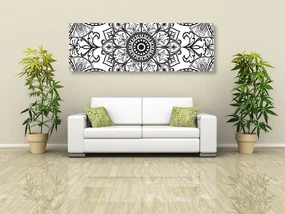 Tablou ornament alb-negru
